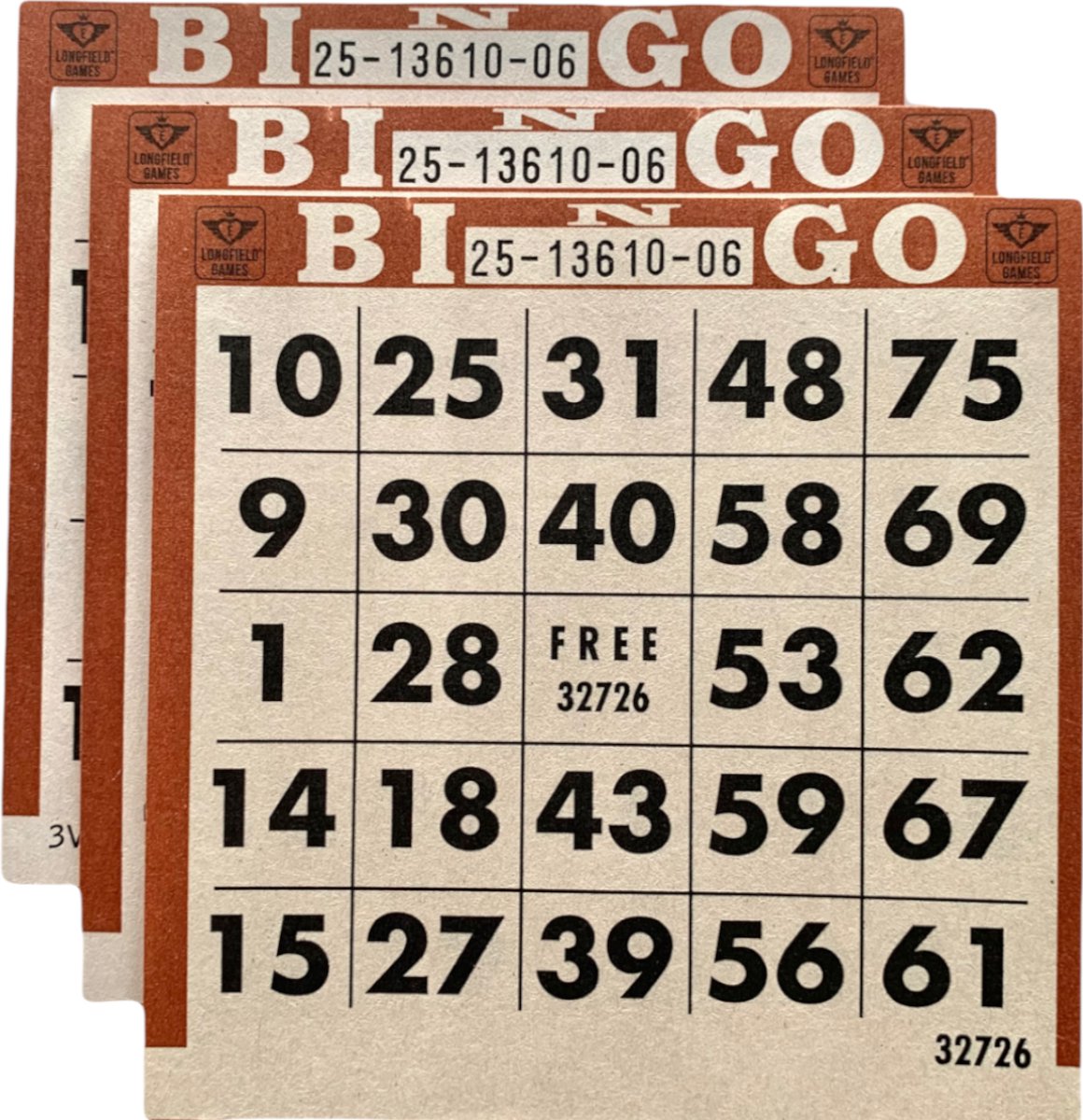 500 Bingokaarten in Bruin