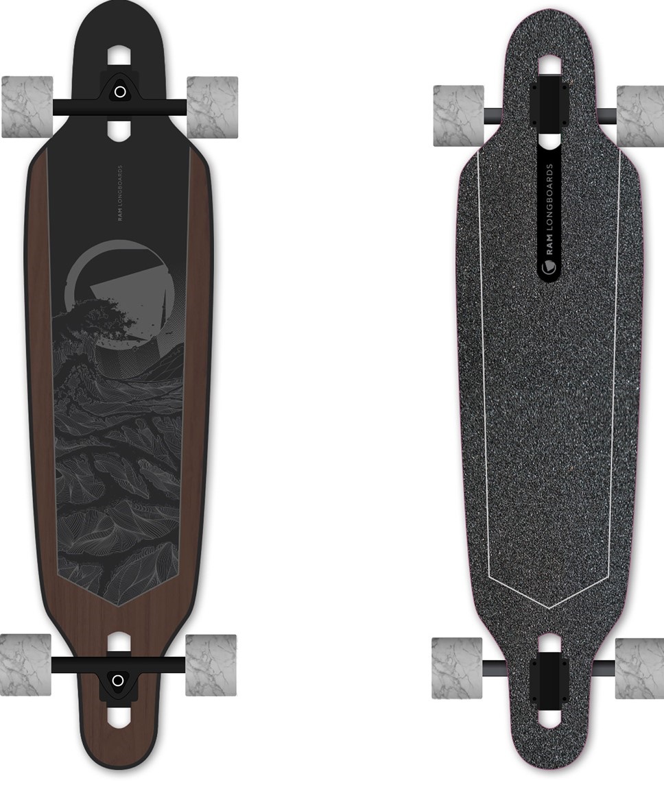 Ram Solitary 38" Dark Shadow Drop Through Longboard 