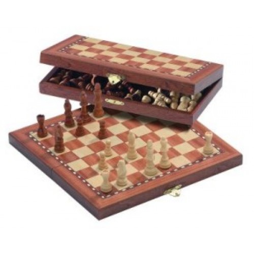 Reisschaak Magnetisch Cassette Hout Met Sierrand
