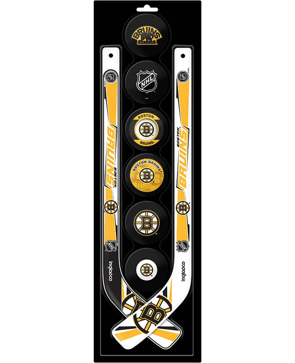 NHL Mini Stick Set with Foam Puck-BOS
