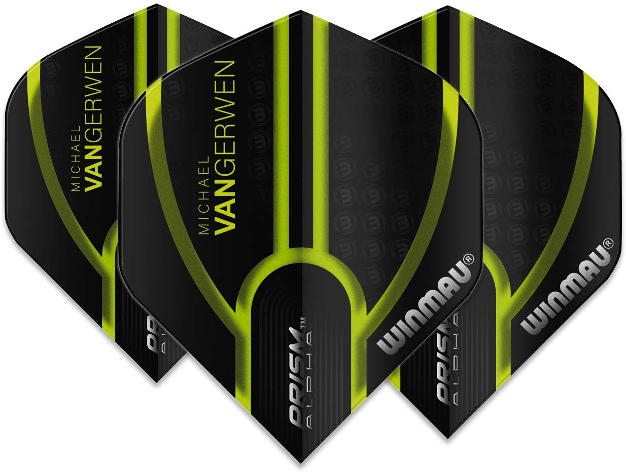 Winmau MvGerwen Dart flight Prism Alpha Zwart - 100 micron