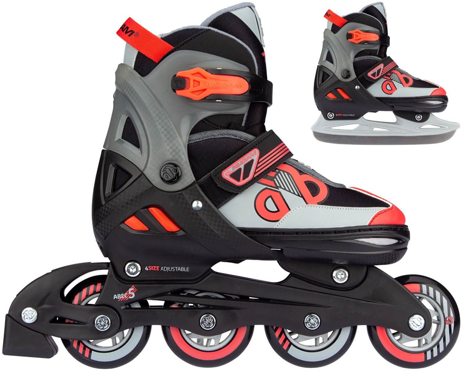 Nijdam Ijshockey Inlineskate Combo Verstelbaar Red Raider