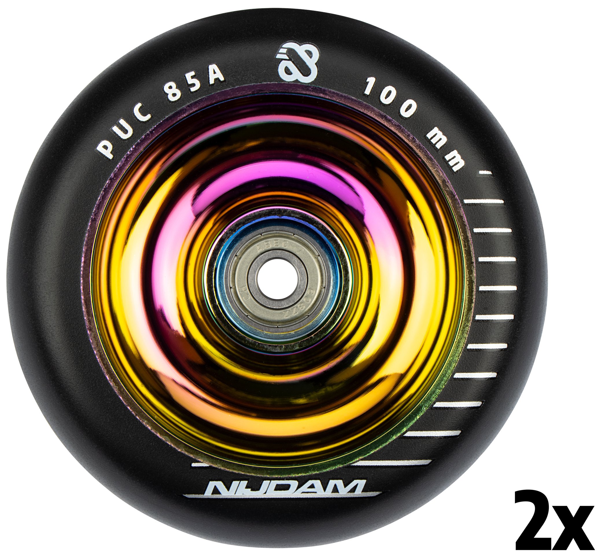 Black Dragon Stuntstep Wielen 110mm | Alu Neo Chrome | Per Set