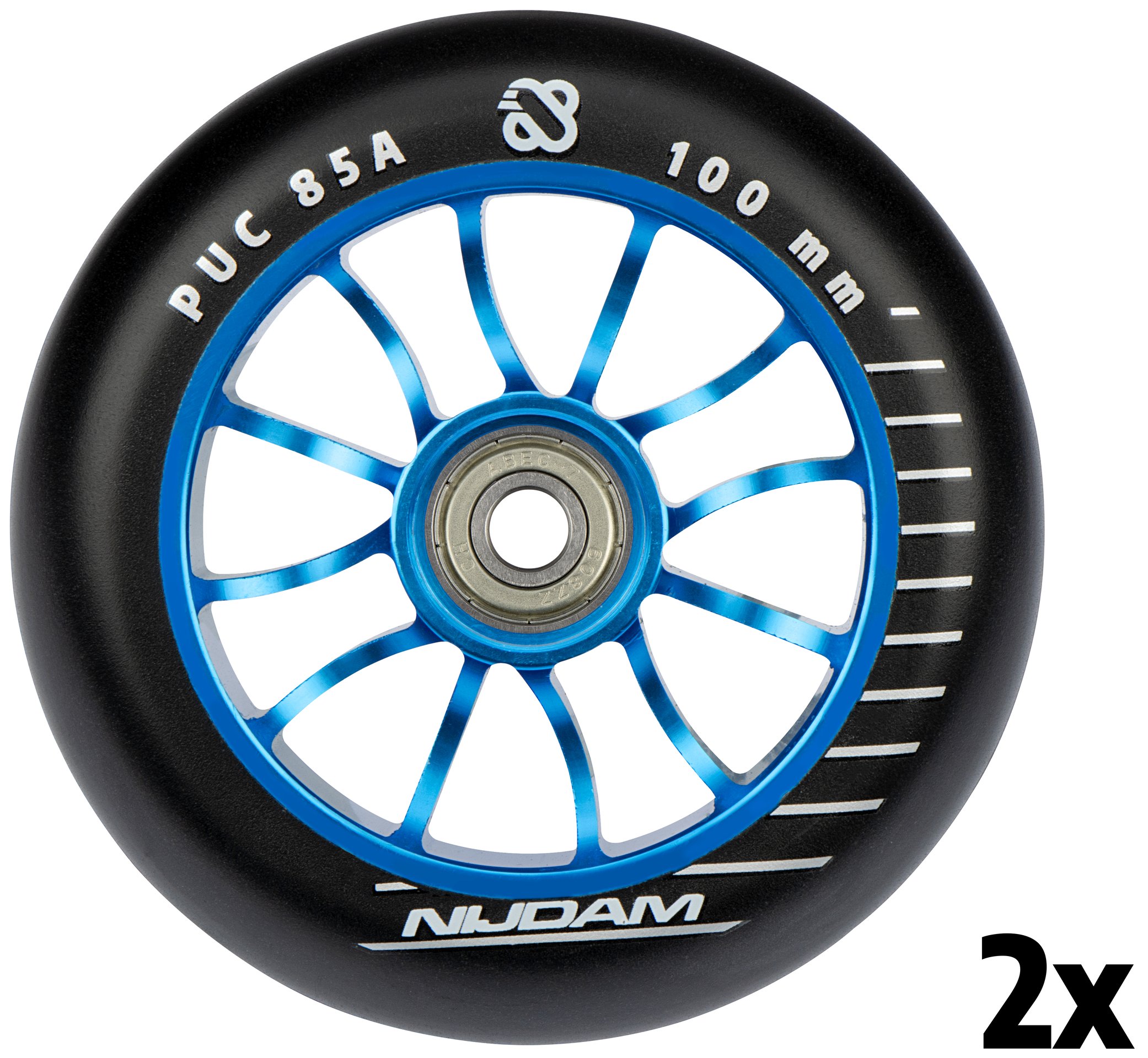 Black Dragon Stuntstep Wielen 110mm | Alu Neo Chrome | Per Set