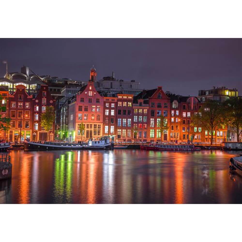 Wooden City Puzzle | Amsterdam By Night XL 600St.