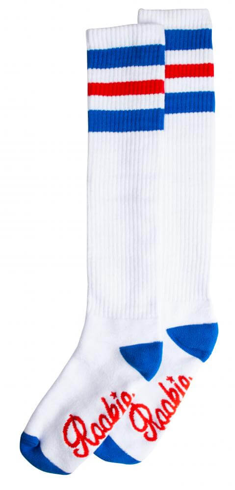 Rookie Socks 20'' Knee High Sock White/Blue/Red