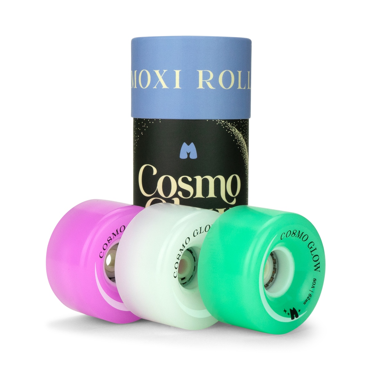 Moxi Cosmo 4-Pack Glow Wheels 62mm/80A Green
