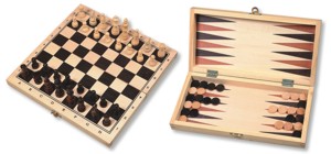 Houten Schaak Backgammon Klap