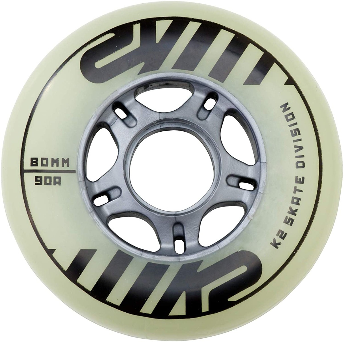 K2 inline skates rollenset 80 mm Freeride Glow Wheel reservewielen - wit - 4 pack