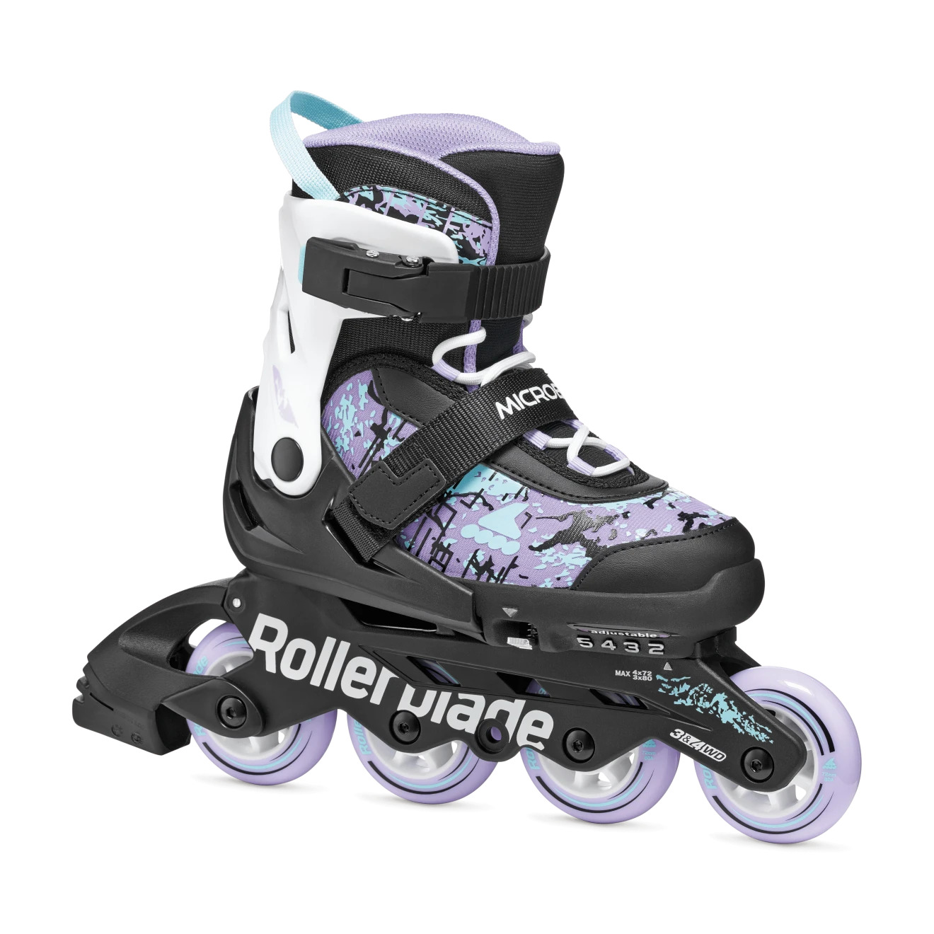 Rollerblade Microblade SL - Black/Lavender/Light-Blue - 