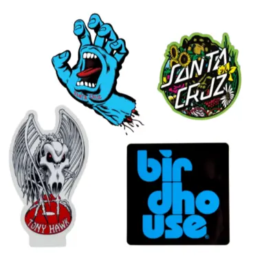 brede selectie kleurrijke en trendy stickers om je deck te versieren